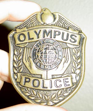 Resin cast police badge.